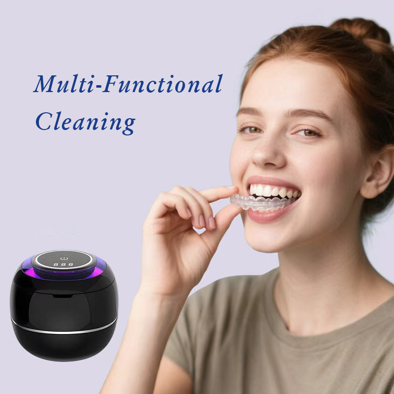 Mini Portable Ultrasonic Cleaner Denture Cleaner with UV Sterilization