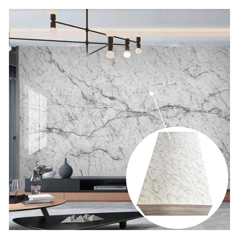 Interior Decorative PVC UV Marble Board High Glossy UV Marble PVC Wall Panels Sheet