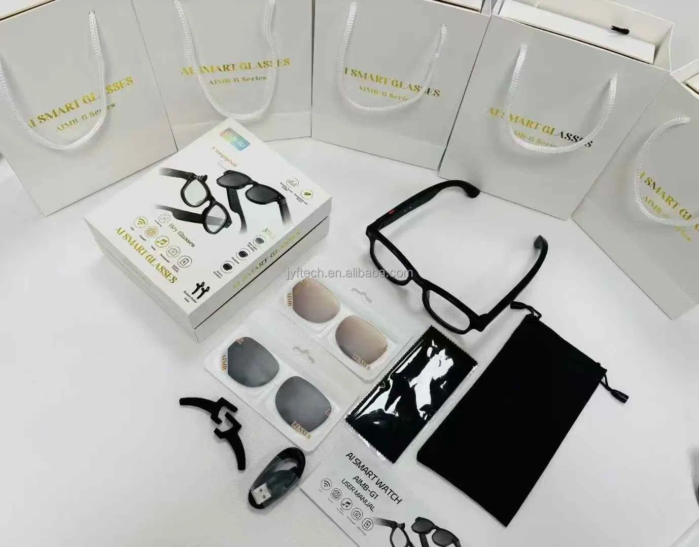 G1 Ai Smart Glasses Bluetooth Glasses with Translation Anti-Blue Light Glasses Music & Calls Voice Control Glasses for Men Women