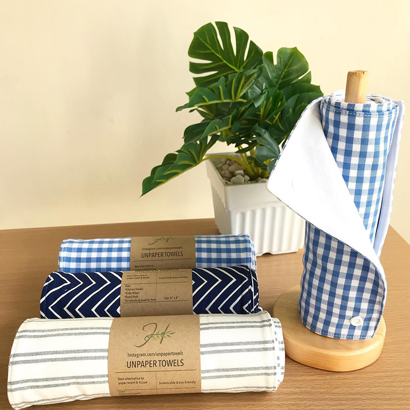 Eco Friendly Reusable Organic Natural Cotton Unpaper Towel Unbleached Bamboo Cotton Kitchen