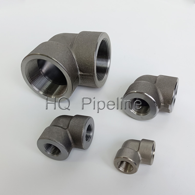 High Pressure of 2000lbs 3000lbs 6000lbs Threaded Pipe Fittings Forged Steel Socket Elbows