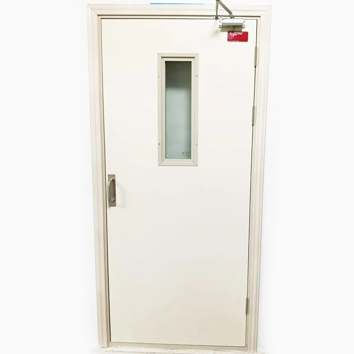 Premium Single-Swing Wooden Fire Door with Vision Panel