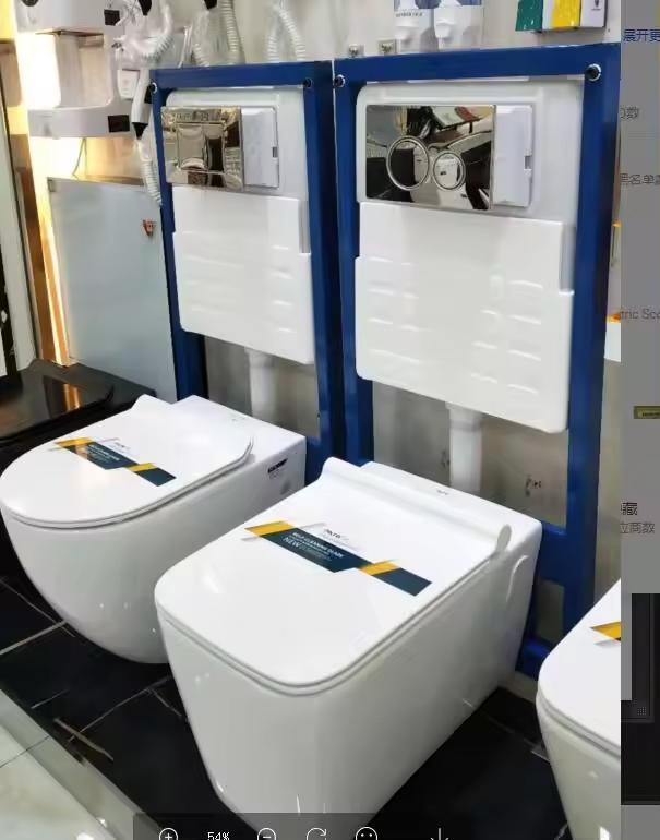 High Metal Concealed Cistern Wall Toilet with Hidden Flush Included for Space Efficiency Concealed Cistern Tank