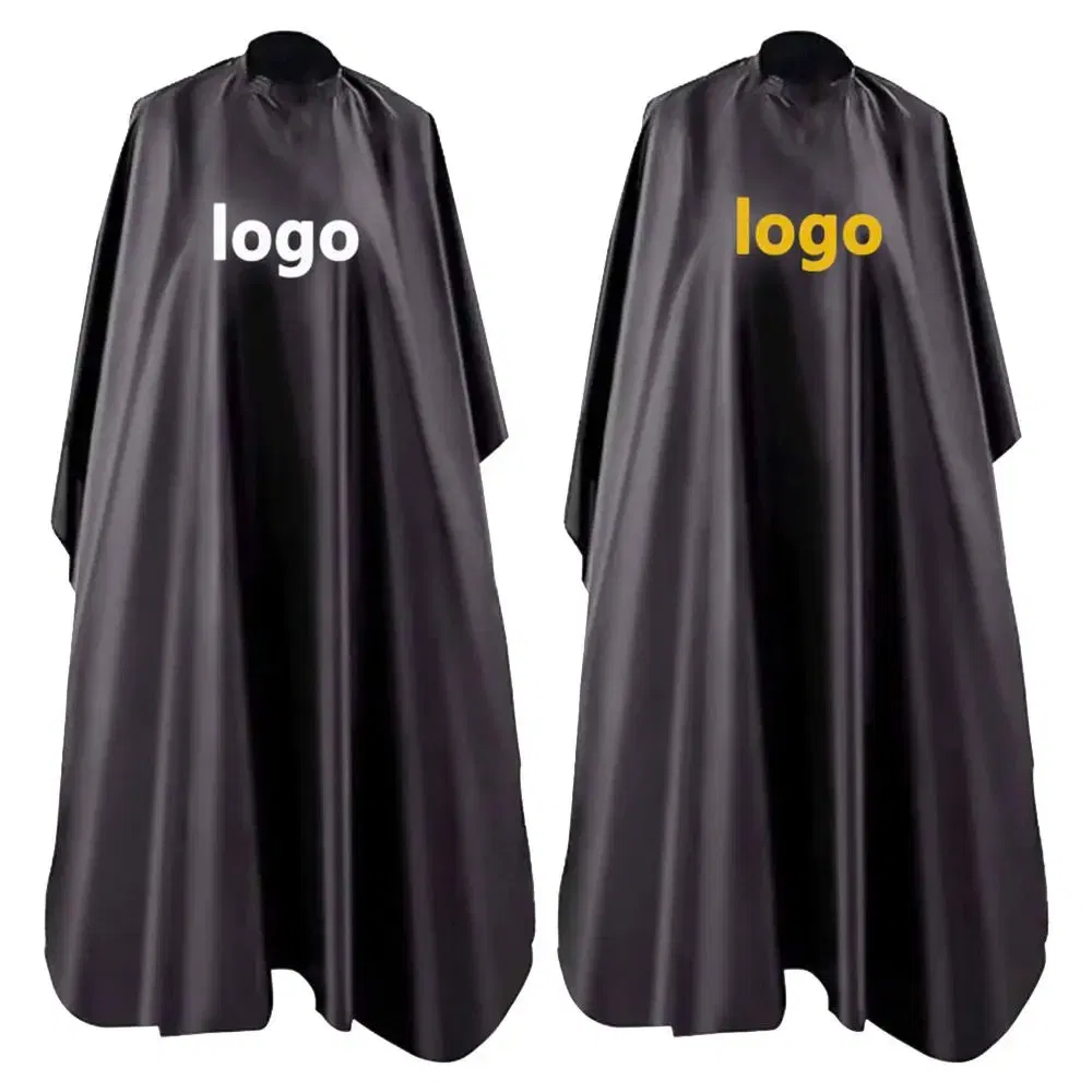 Custom Waterproof Haircut Logo Barber Hairdressing Black Aprons Gown Custom Salon Cape