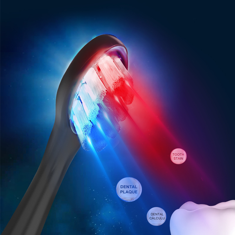 Jssan Red / Blue Light Beauty Teeth Sonic Electric Toothbrush with LED Display Screen