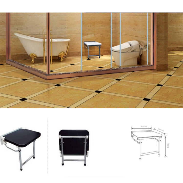 300kgs Capacity PU Anti Slip Seat Pad Wall Mounted Folding Shower Seat