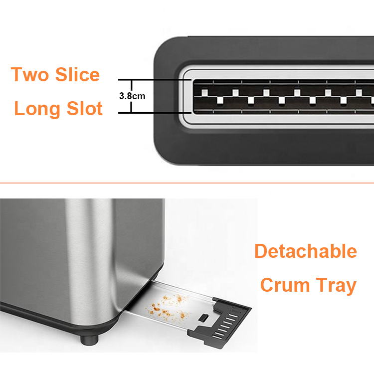 2 Slice Household Digital Bread Toaster with Indicate Light for Home Use