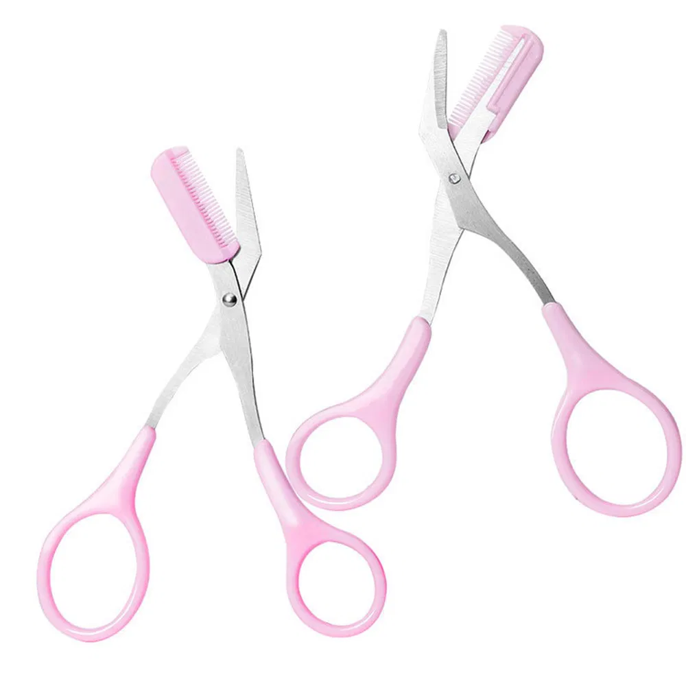 Hot Sale Stainless Steel Eyebrow Trimming Scissors with Eyebrow Comb