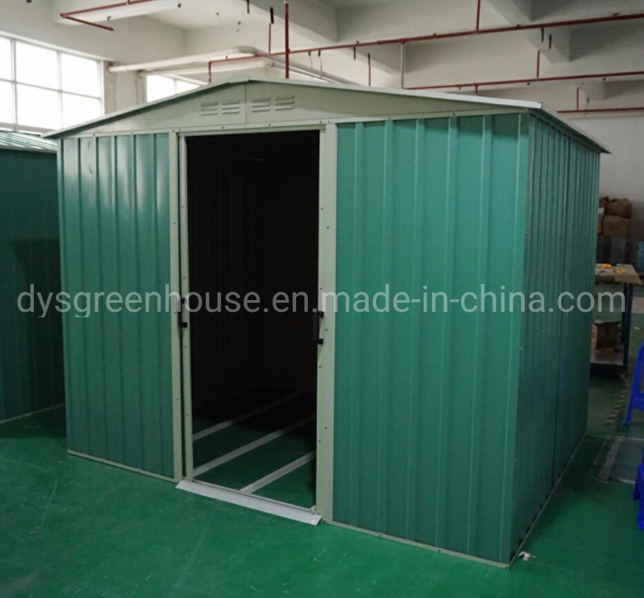 Light Green Steel Frame Shed with Reinforced Base, OEM Gardening Shelter 8X6-G2