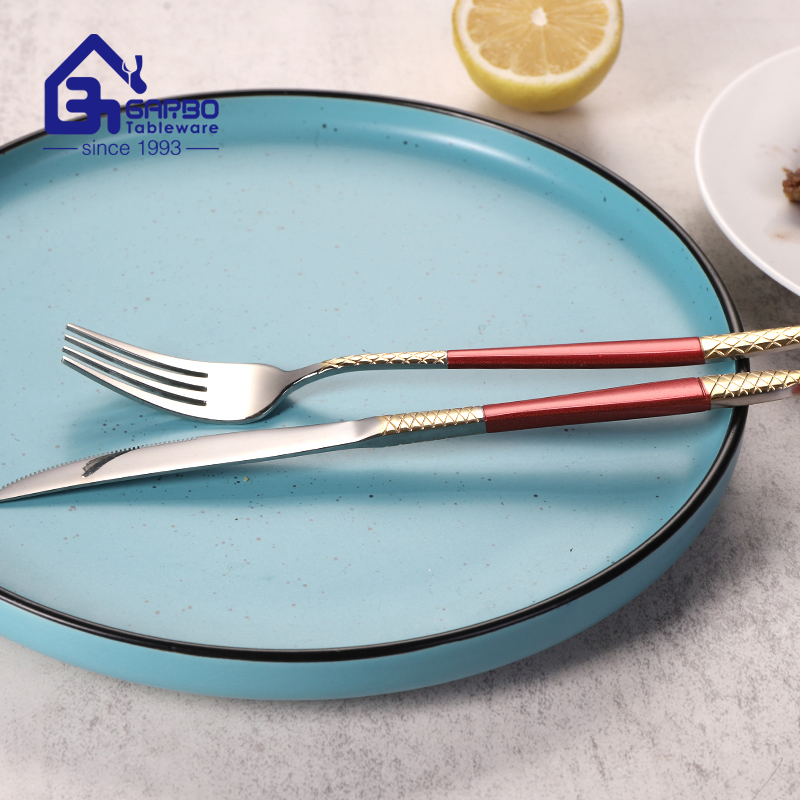 Silver Teaspoon 201 Stainless Steel Cutlery Arabic Style Cutlery Dessert Tea Coffee Spoon with Gold E-Plated Handle 6PCS Tea Spoon Set with Tie Card Pack