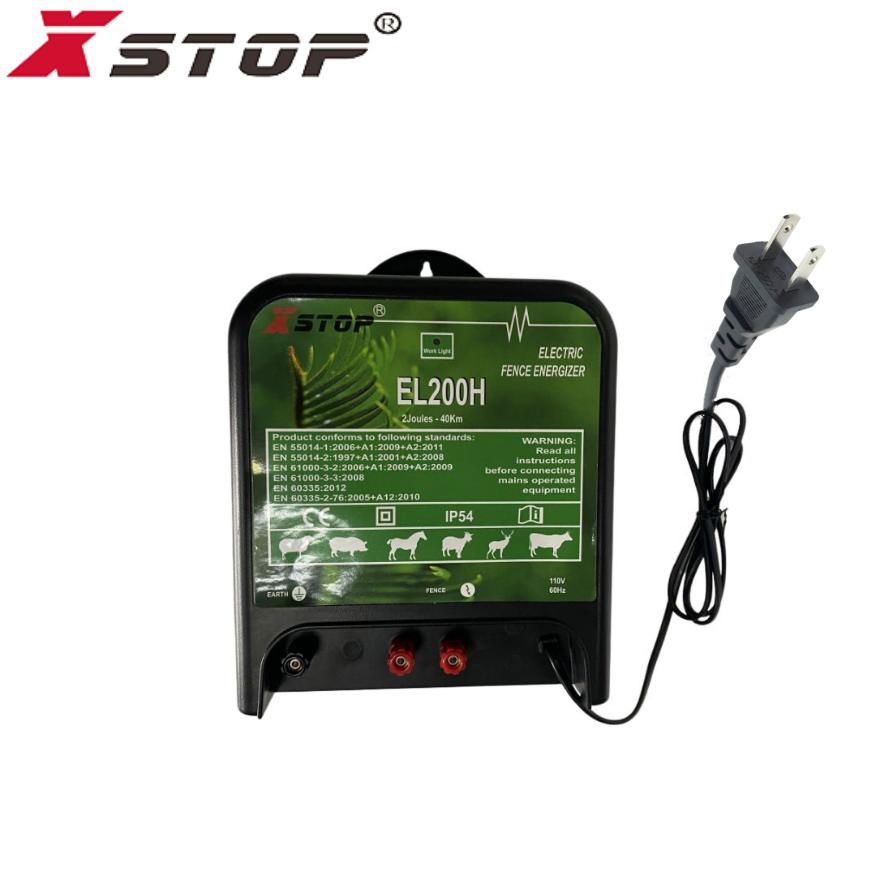 Xstop Electric Fence Energizer for Farm Cattle Sheep Horse 2.0 Joules EL200h