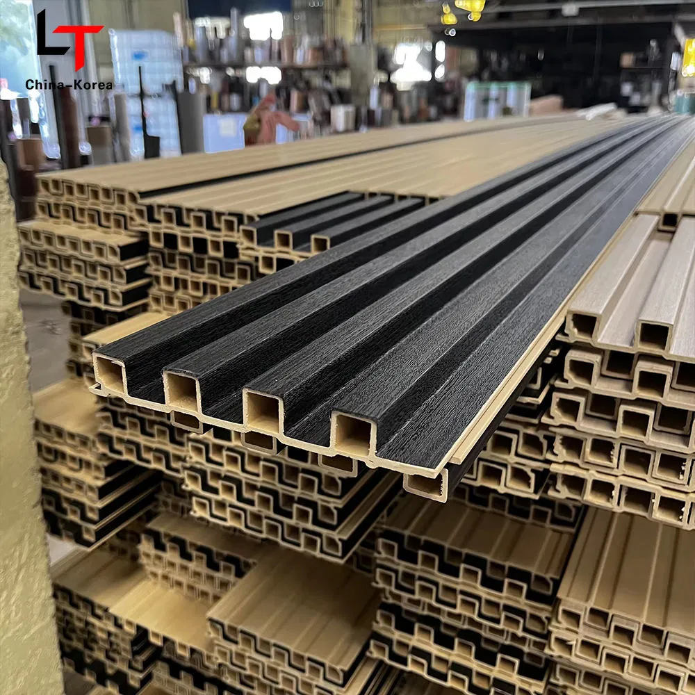 Elegant Indoor Slatted Wood Grilles WPC Wall Panel for Interior Design