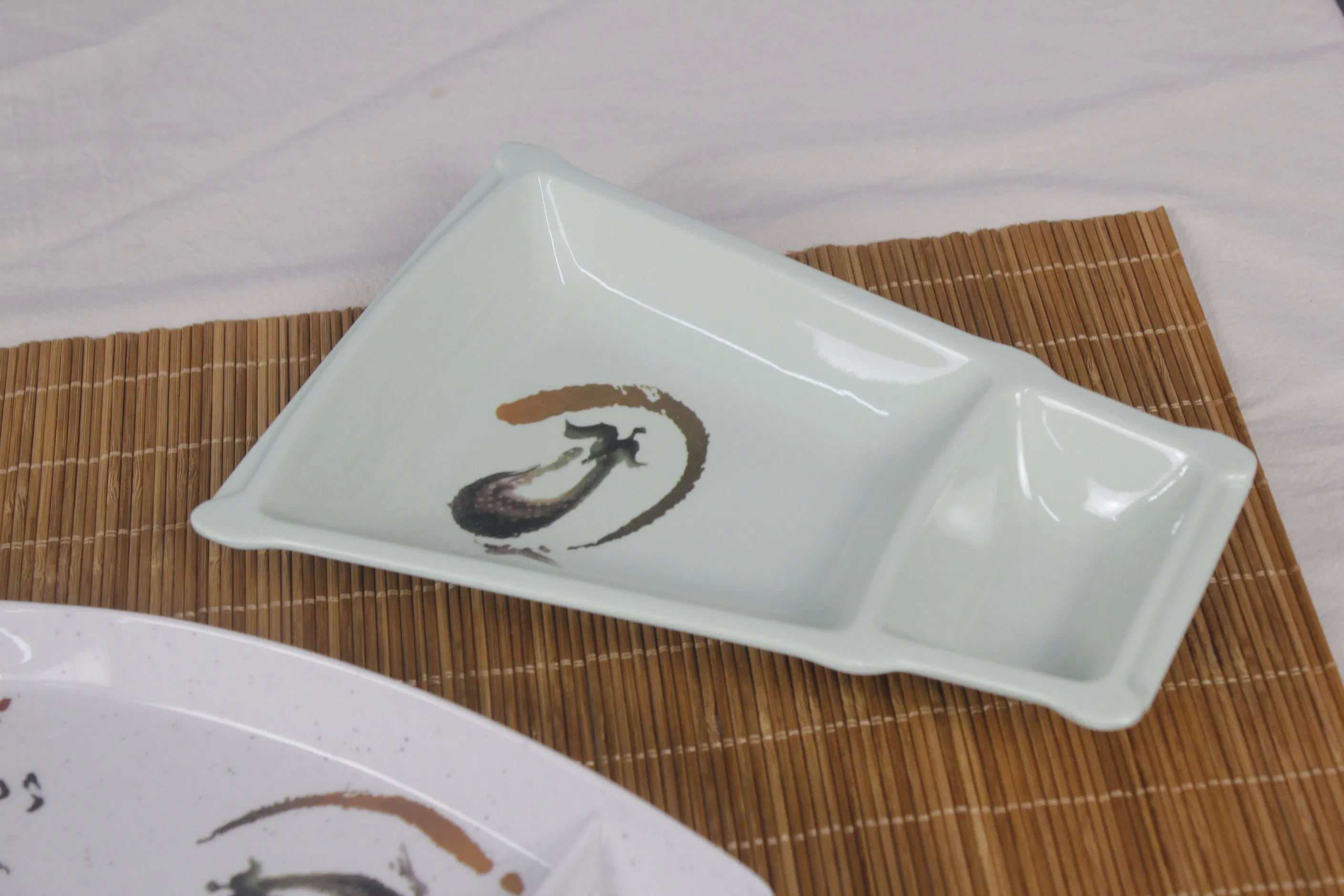 Melamine Sushi Plate Sushi Dinnerware Set 2-Divided Melamine Plate