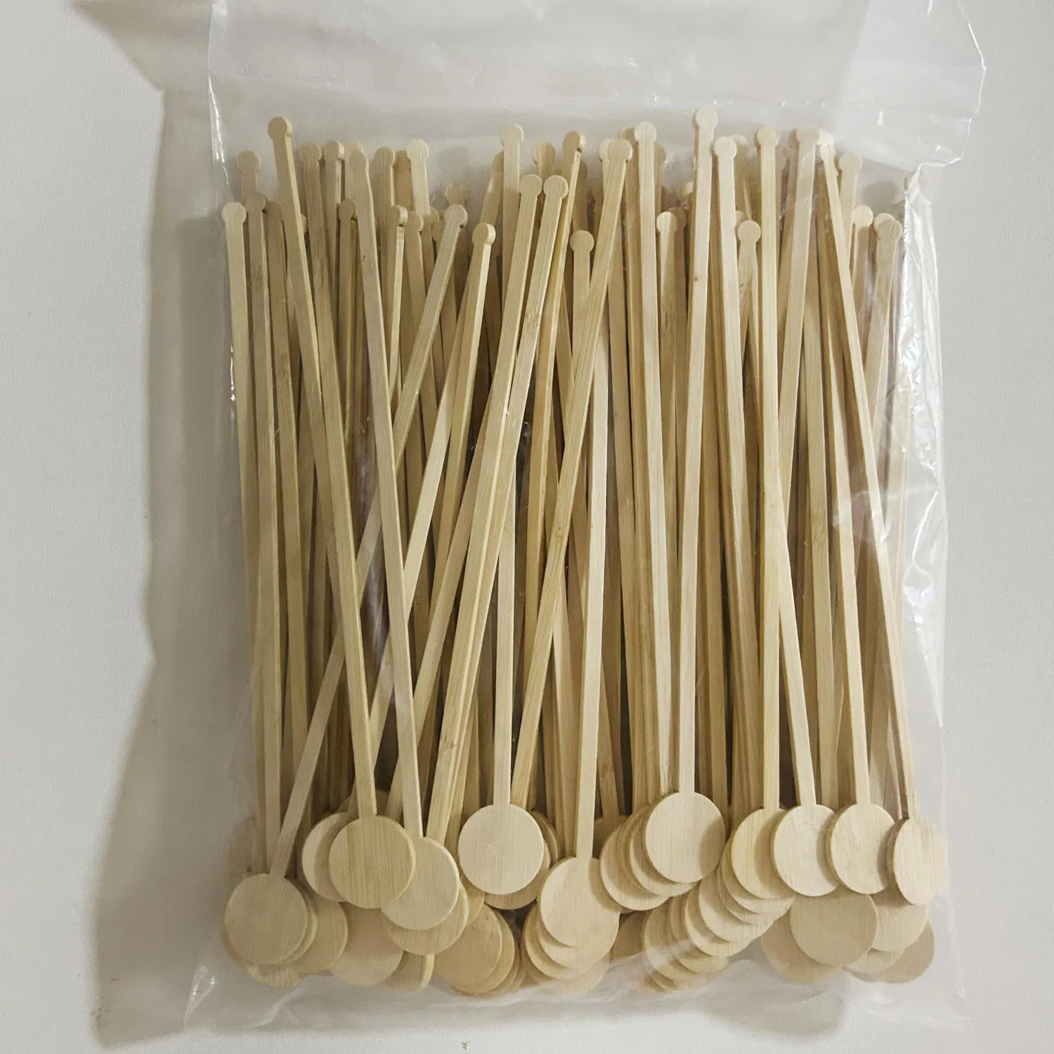 Individual Paper Coffee House Paper Wrapped Round Head Wooden Stirrer Coffee Wooden Stir Sticks