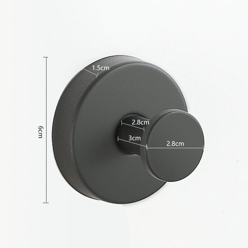 Modern Sleek Gun Gray Stainless Steel Suction Cup Garment Hook for Modern Home Organization