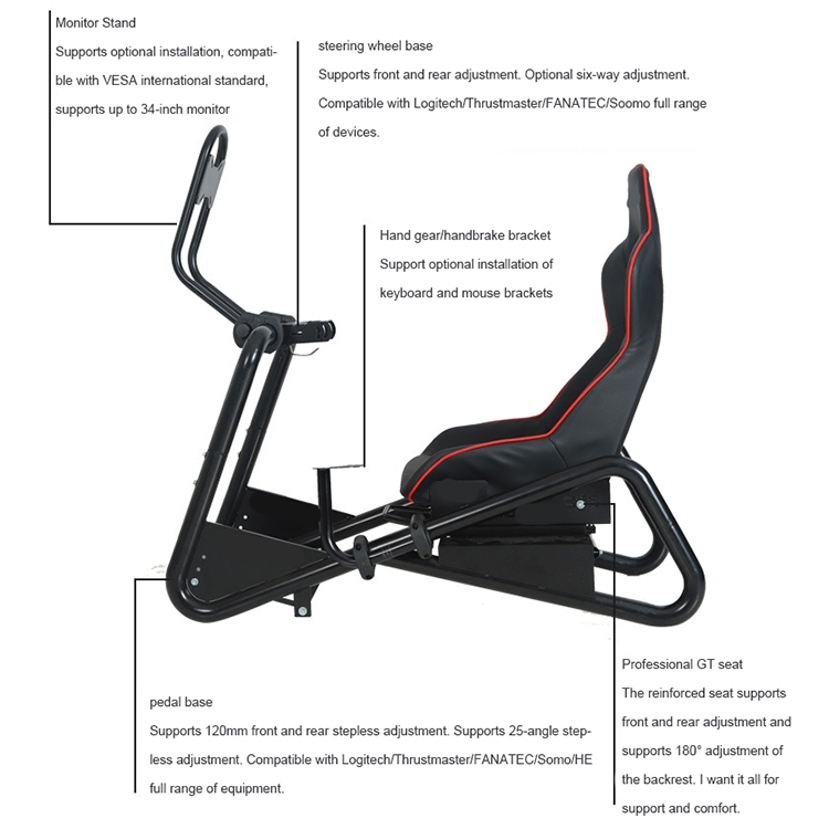 China Manufacturer Racing Steering Wheel Stand Simulator Cockpit Gaming Chair