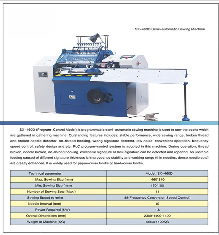 Program-Control Semi-Automatic Paper Book Sewing Machine Zm-Sx460d