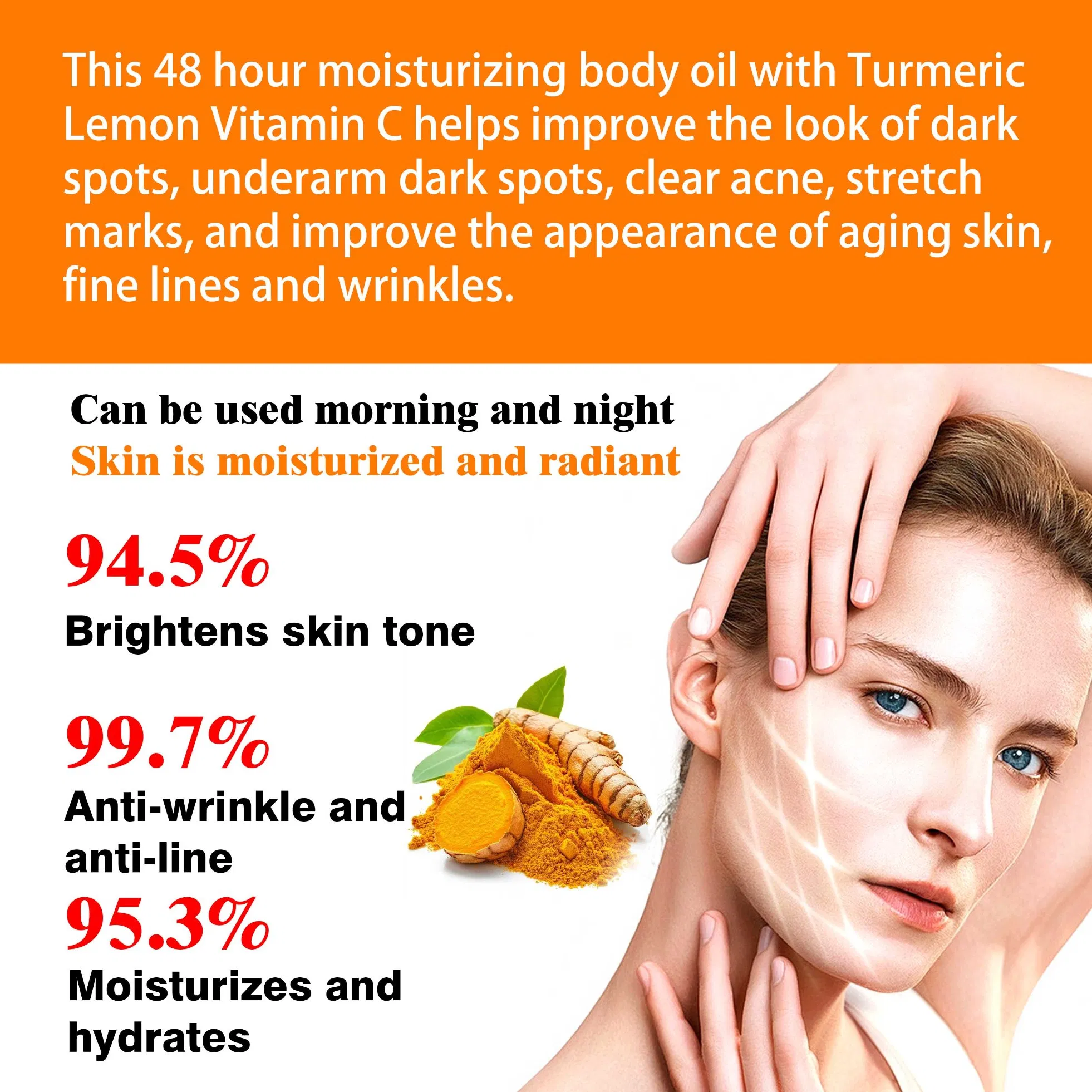 Roushun 7-Day Extra Whitening Face & Body Oil with Turmeric & Lemon1000ml