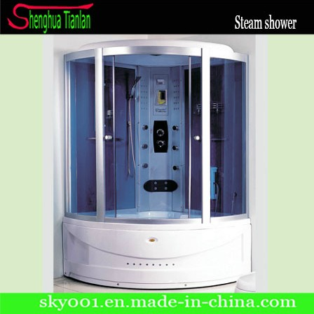 Luxury Quadrant Blue Glass Modular Jacuzzi Steam Room (TL-8828)