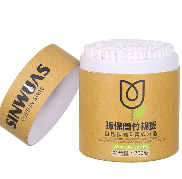 Bamboo Cotton Buds 100% Cotton Double Ear Swabs Sustainable & Eco Friendly Plastic Free Environmentally Clean Packaging