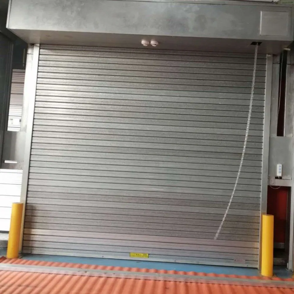 Exterior Electric Revolving Remote Control Metal or Aluminum Electric Security Overhead Garage Roller Shutter Steel Industrial Fireproof Rolling Doors