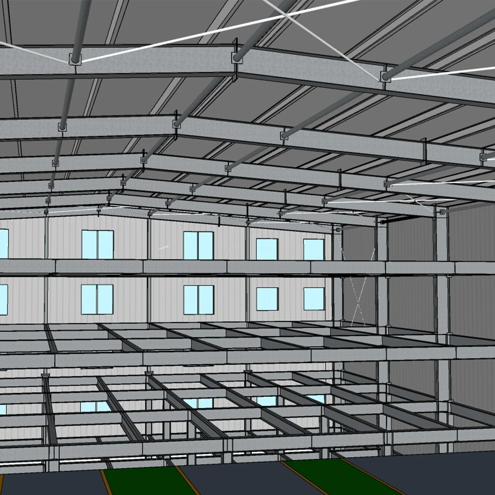 China Wholesale Customized ISO CE Steel Structure Building Material of Steel Structure Aircraft Hangar with Mezzanine & Curtain Wall for Daily Parking