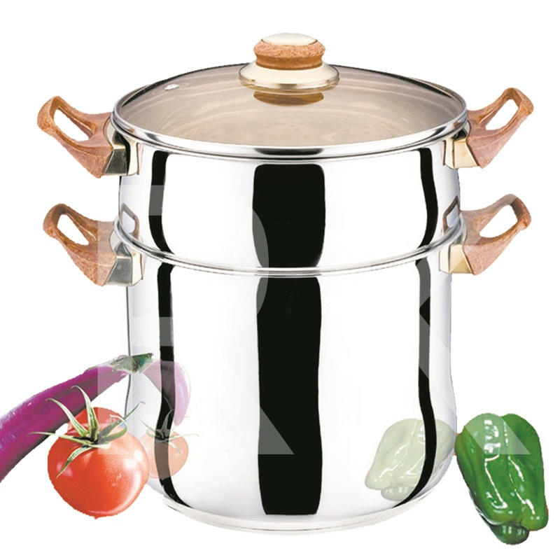 Кастрюля-пароварка из нержавеющей стали с бакелитовой ручкой