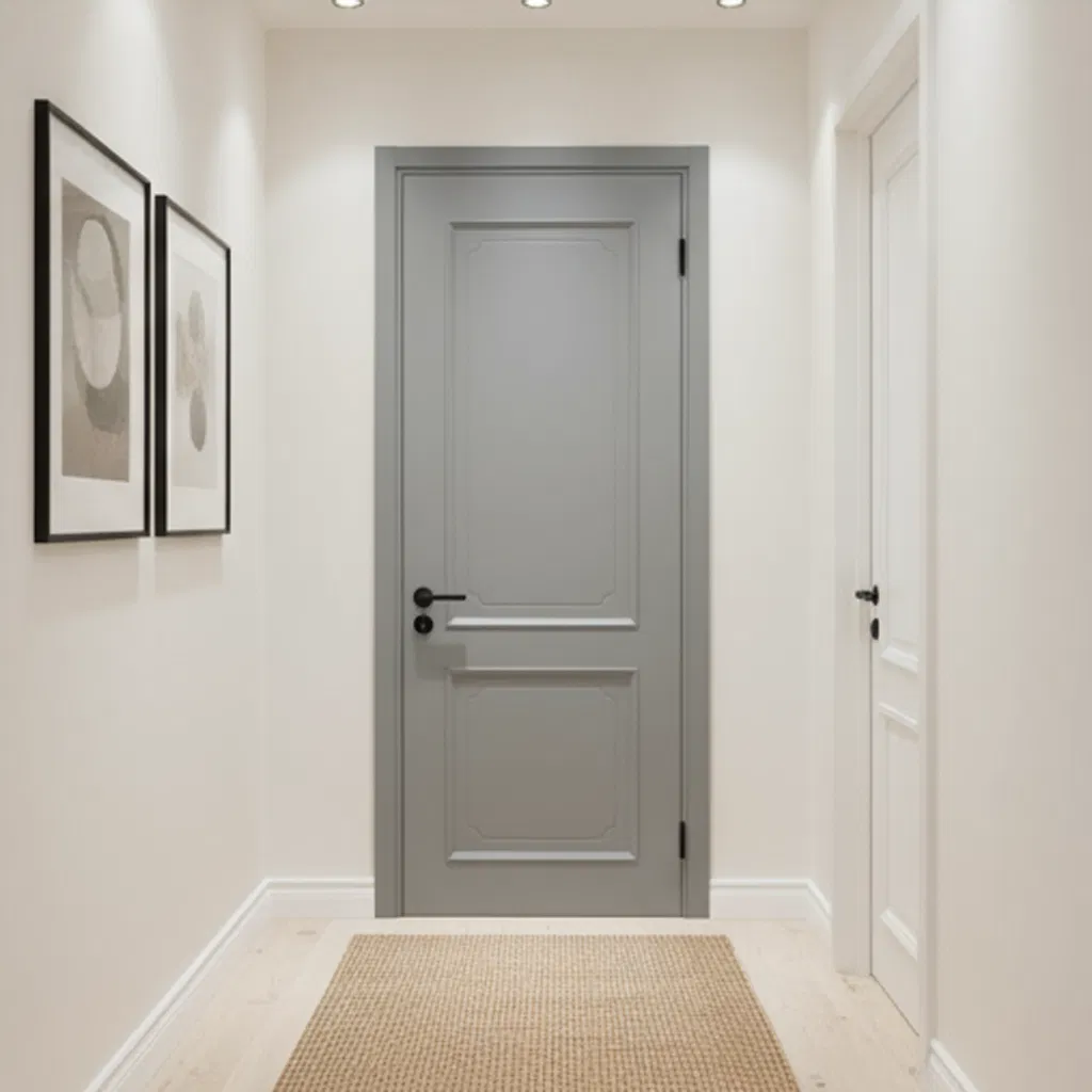 Finished Wood Plastic Composite Majoys Customized Insectproof WPC/PVC Door with Door Lintel