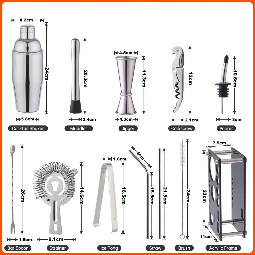 Wholesale Hot Style Customized Whiskey Set Professional Barware Tool Sets Bar Tool