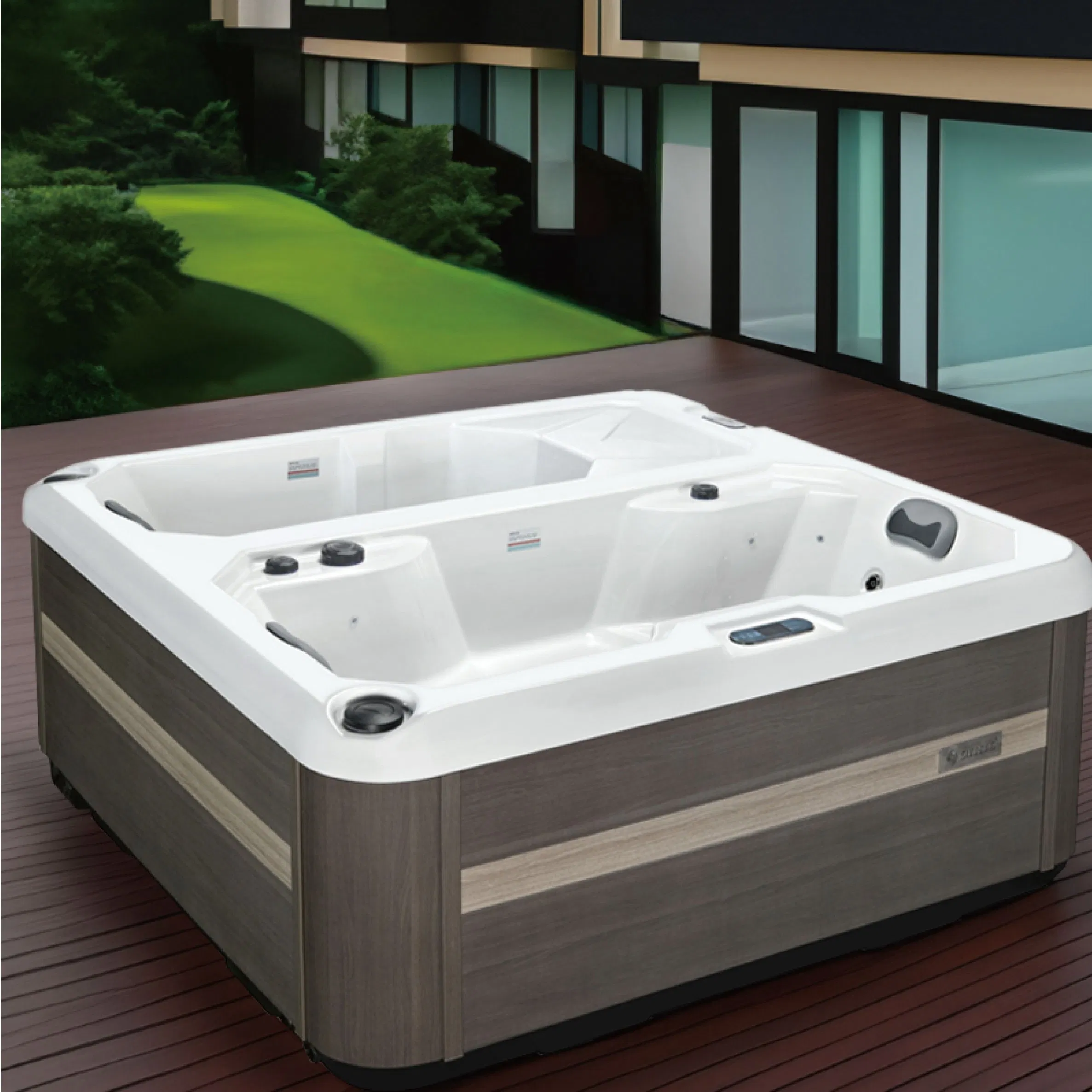Sunrans Dual-Zone Hot and Cold Bath Tub Acrylic Ice Bath Recovery with Chiller UV and Heater