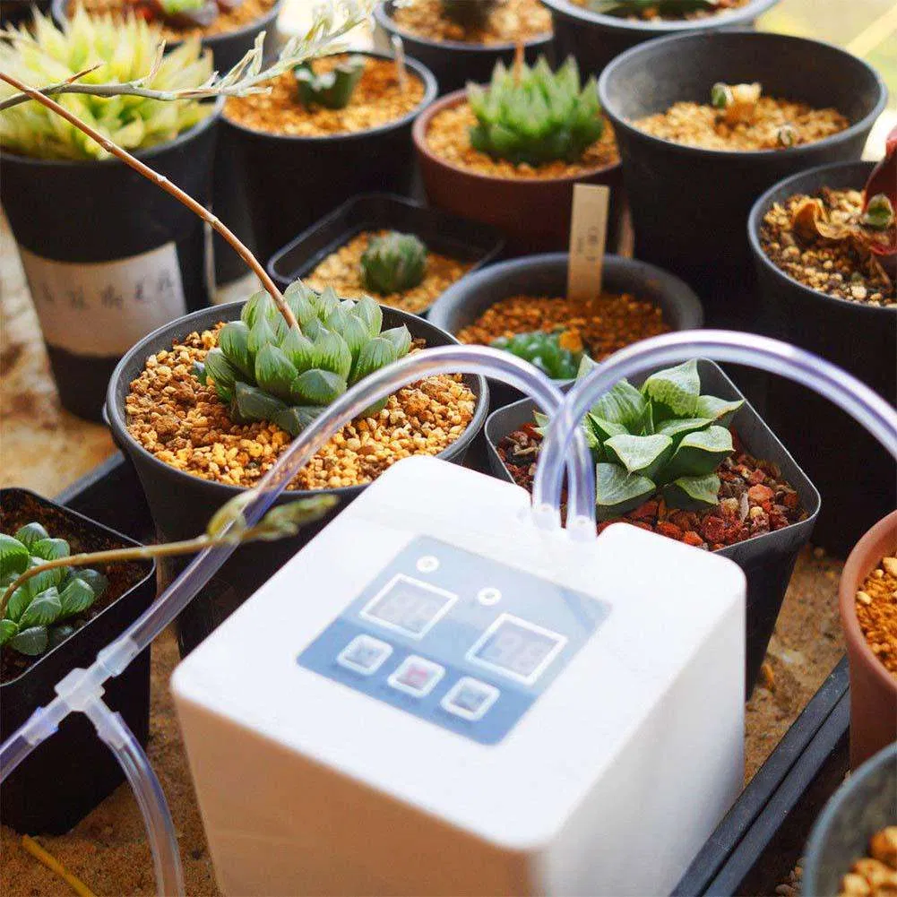 Digital Programmable Micro Automatic Battery Drip Irrigation Kit Water Timer Self Watering System for Indoor Potted Plants