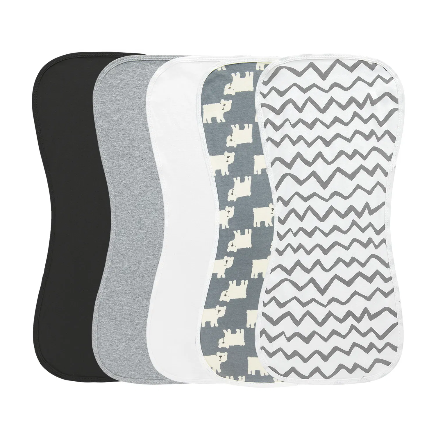 Custom Printed Burp Cloths Set Premium Organic Cotton Muslin for Spit up Protection and Newborn Bib Needs