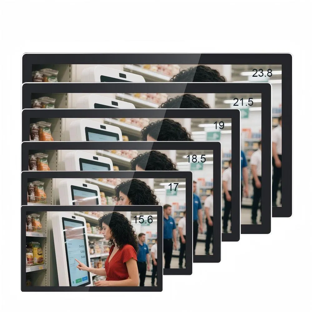 7" 8" 10.1" 12.1" 13.3" 21.5" 23.8" Anti-Glare 10 Touch Points Front IP65 Waterproof IPS LED Capacitive Touchscreen Panel