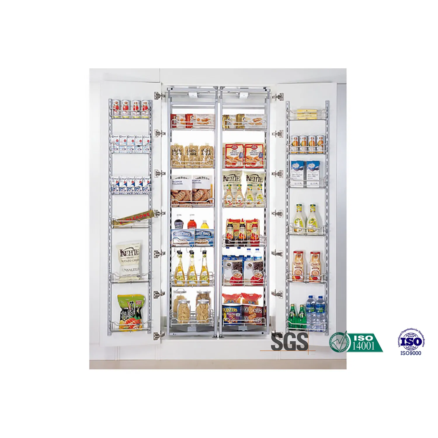 Wellmax Accessories Storage Larder Kitchen Pantry Unit Baskets Shelf Cabinet Organizer