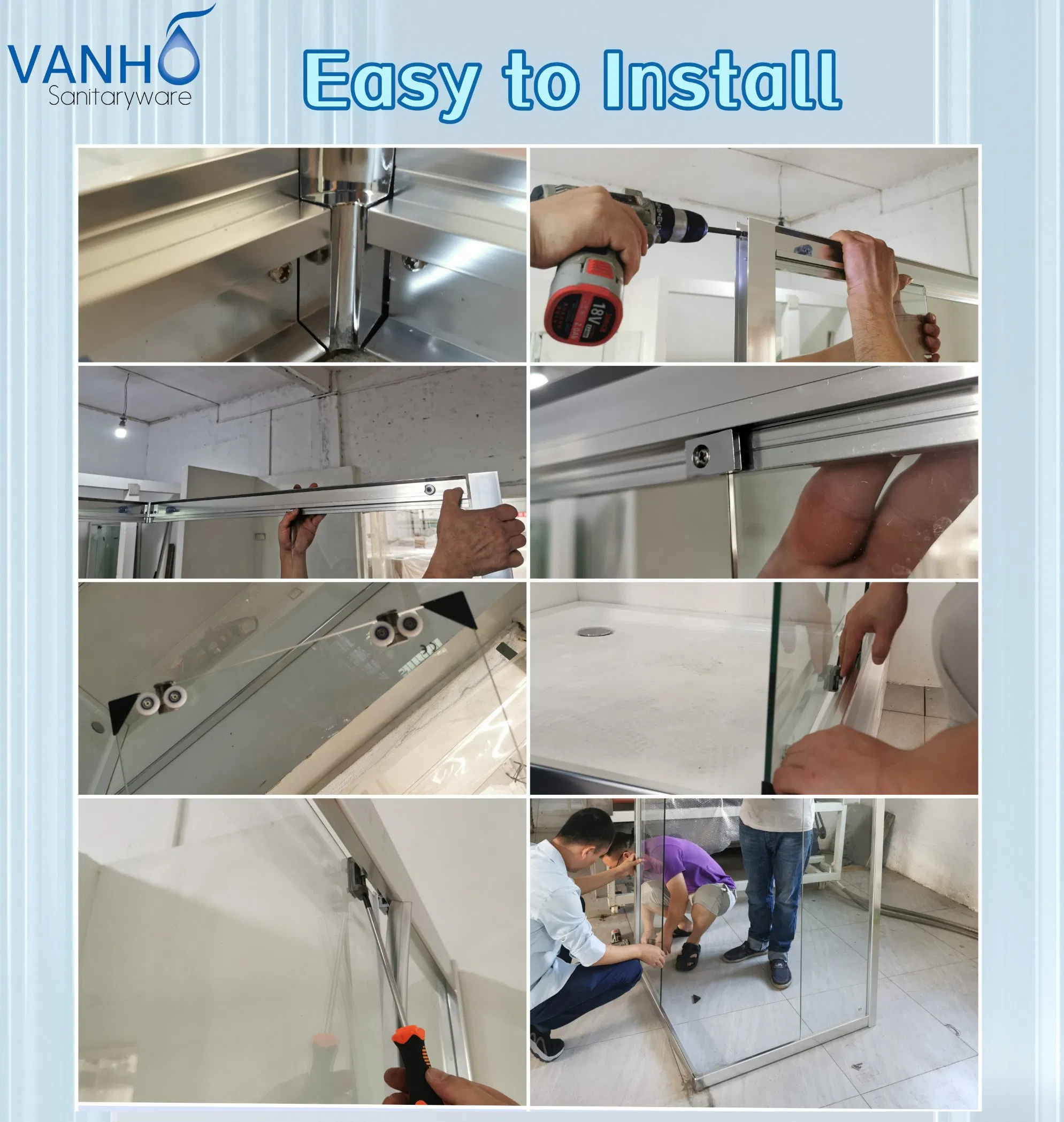 2025 New Shower Enclosure, Optional Color, Modern Sliding Door, Showerroom