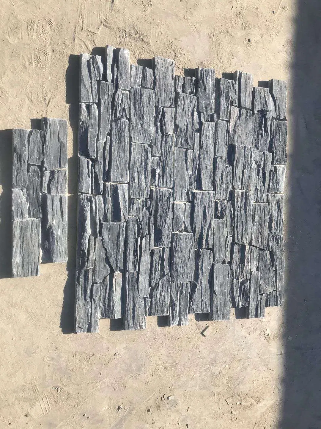 Wall Cladding Black Cement Back Cultured Stone Veneer for Exterior Wall Decoration