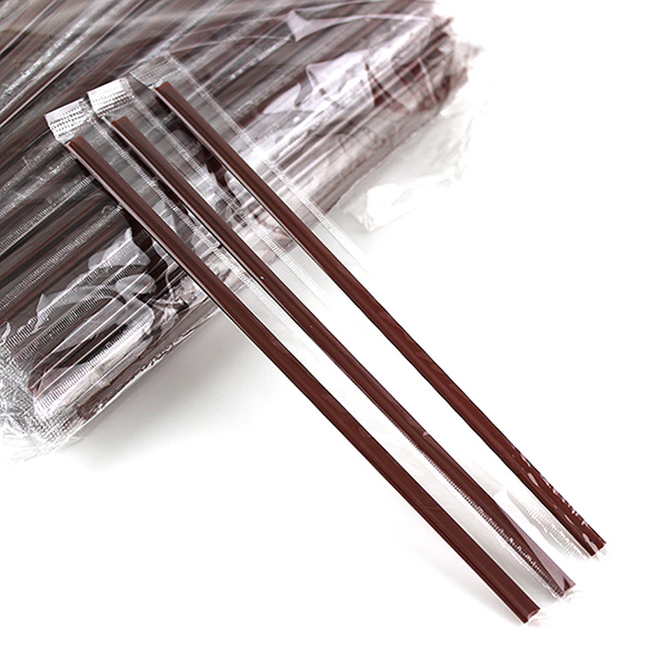 100PCS/Lot Disposable Coffee Straws Drinking Plastic Straws Two Holes for Party Festive Wedding 18cm Independent Packing