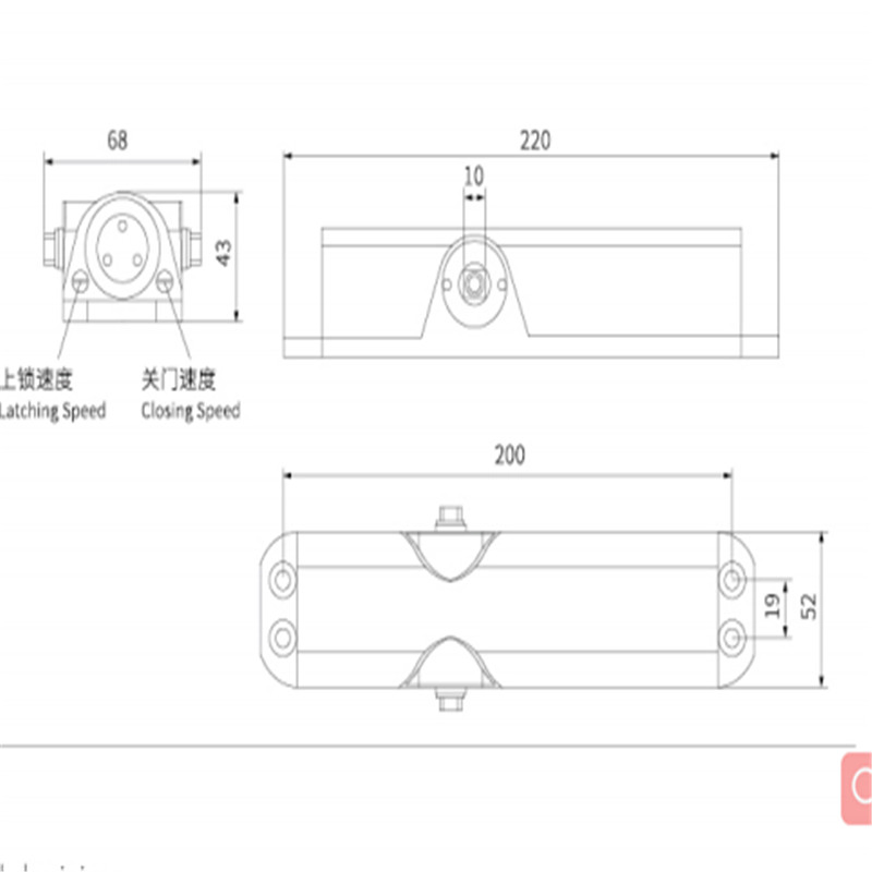 3h Hardware Accessories Casement Door Automatic Door Closer DC-68V