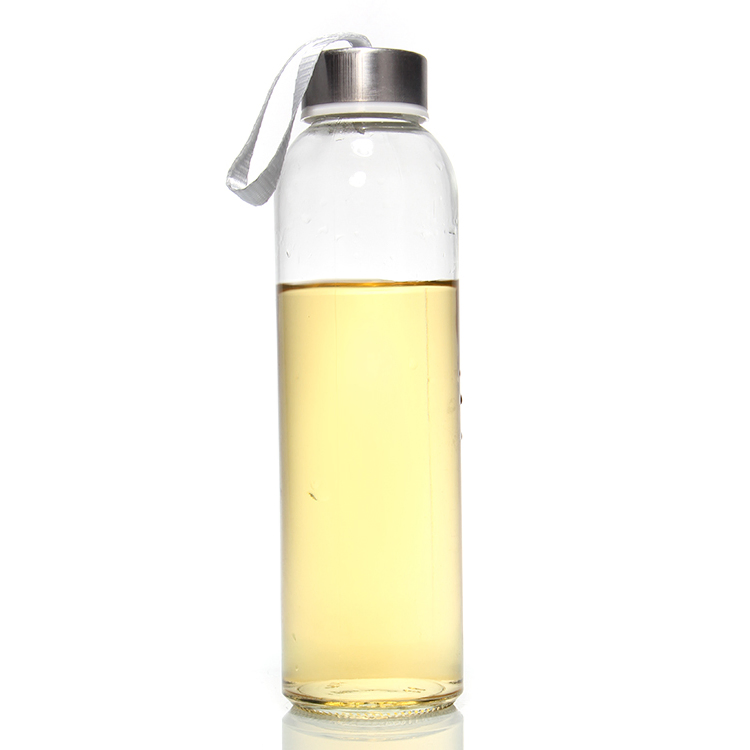 Popular Dishwasher Safe High Borosilicate Glass Juice Bottle with Bamboo Lid
