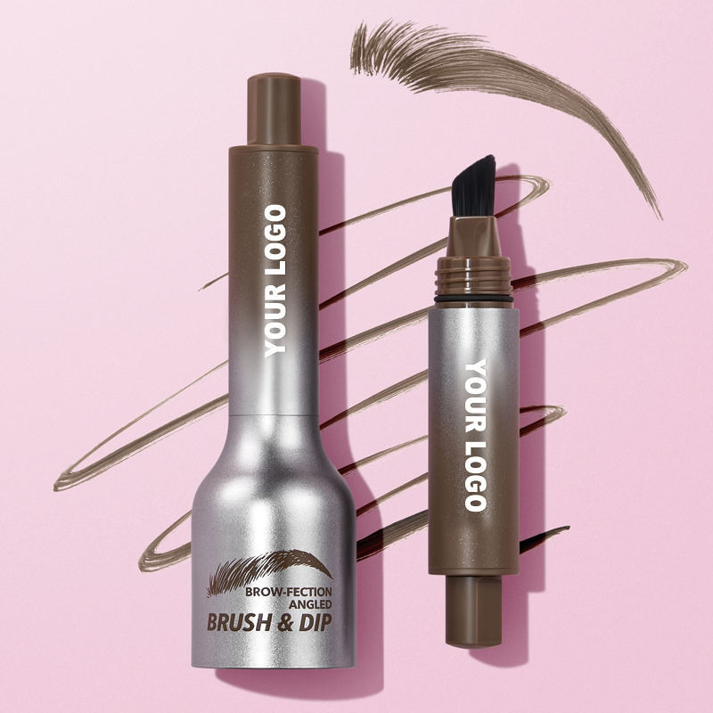 Brow-Fection DIP & Angled Brush Eyebrow Gel Dark Brown Eyebrow Private Label Brow Tint Enhancers