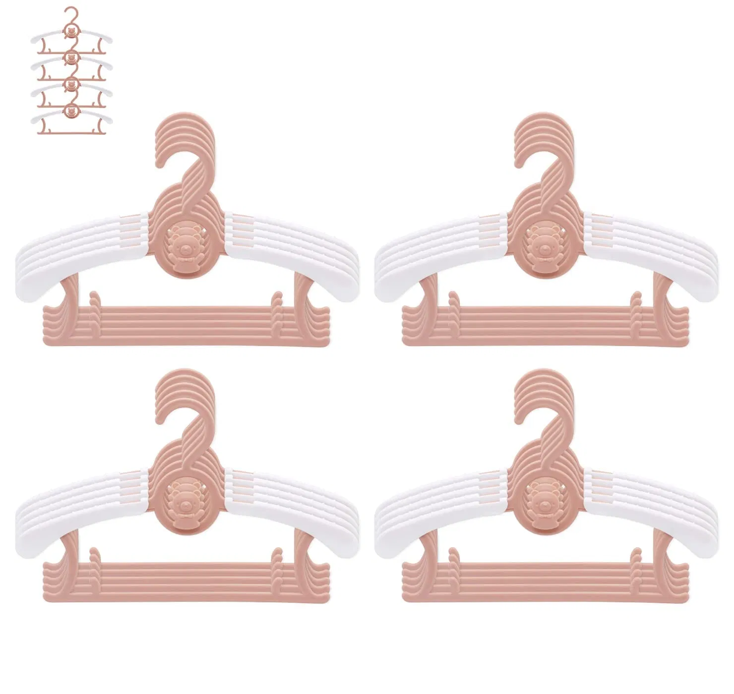 20 вешалок для детской одежды с антискользящими зажимами