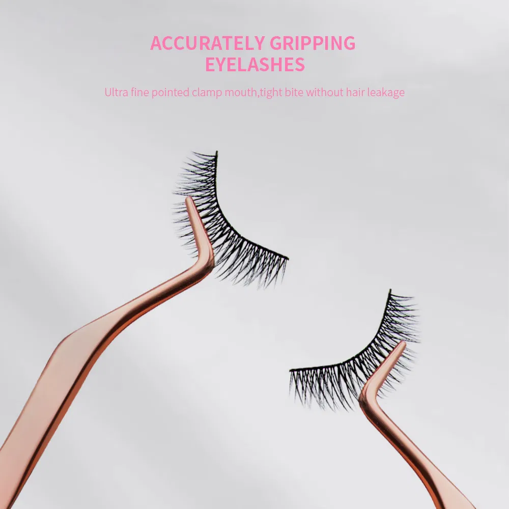 Upgraded 2-in-1 Makeup Lash Extension Applicator Tools Multi-Function Eyelash Tweezers with Stainless Steel Comb