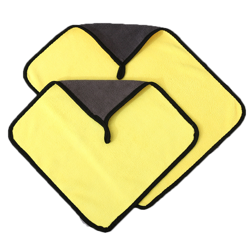 Two Side Fleece 400GSM Microfiber Kitchen Clean Towel with Edge and Hook