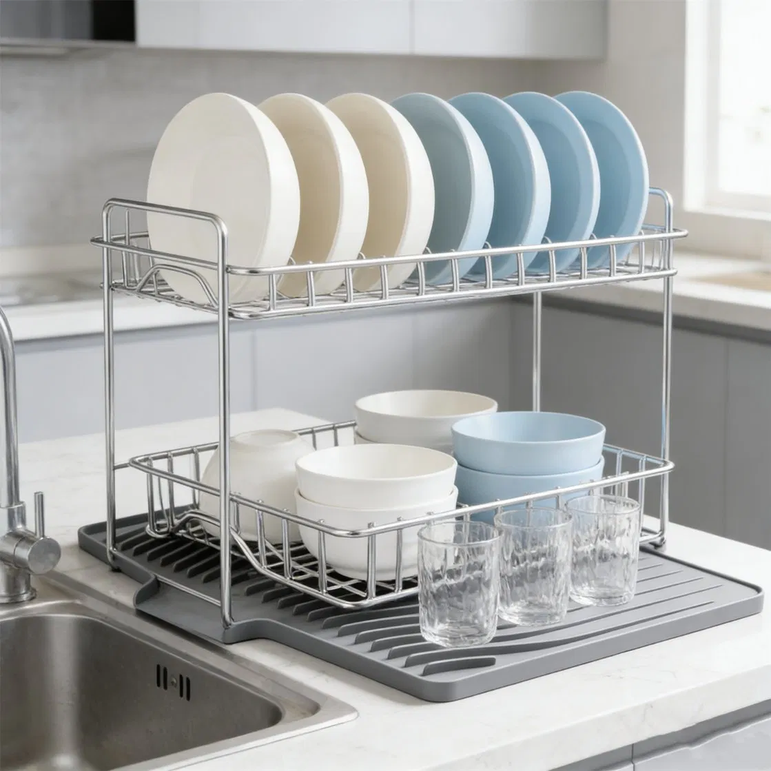 Кухонный коврик для сушки посуды из силикона