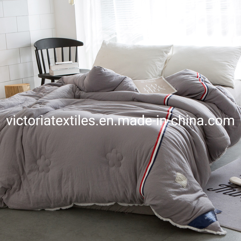 Luxury All Season Comforter Full/Queen Size Duvet Insert - 100% Microfiber, Medium Warmth, (GREY, 90X90")