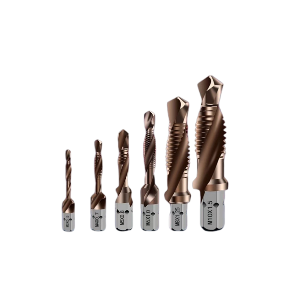 HSS Hex Shank High Speed Steel Spiral Flute 2-In1 Combination Drill and Tap Bits M4 X 0.7