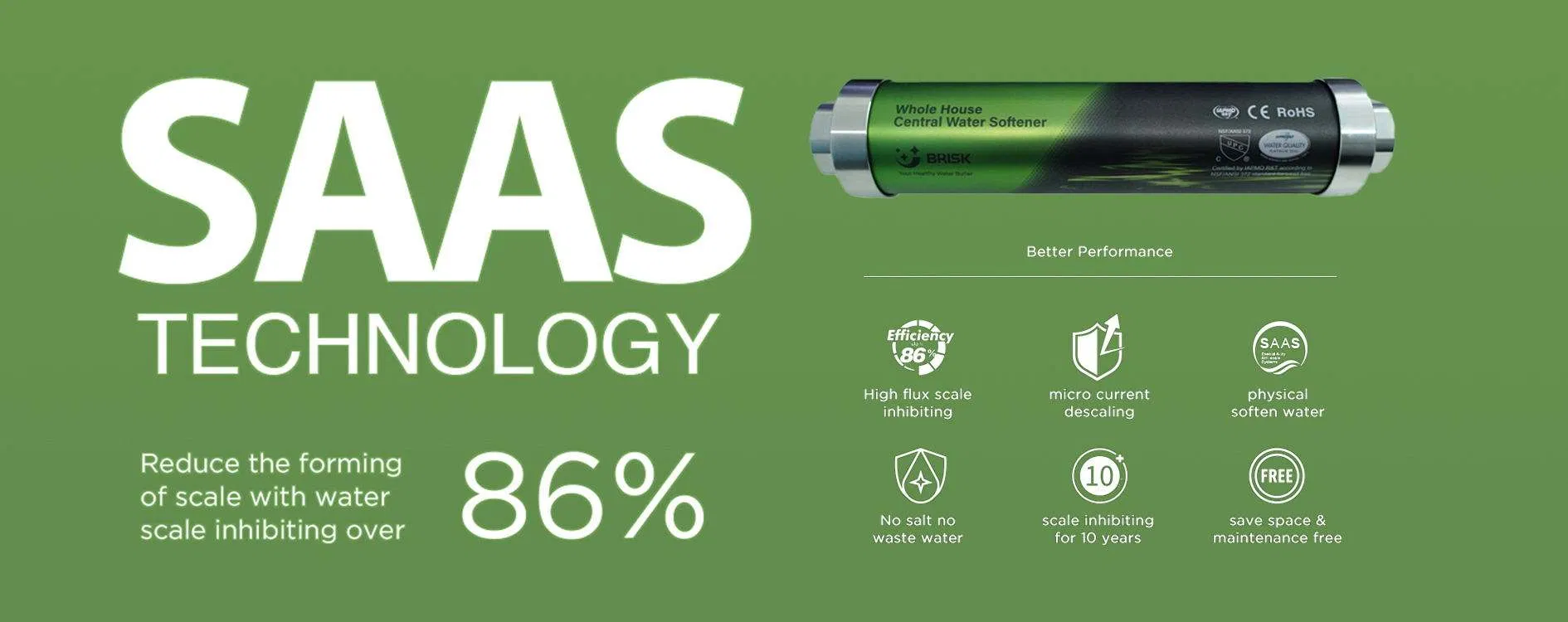 OEM Powerfully Descaling Water Softener 4t/H Saas Technology Manual Hard Water Descaler and Scale Inhibitor Filter for Household