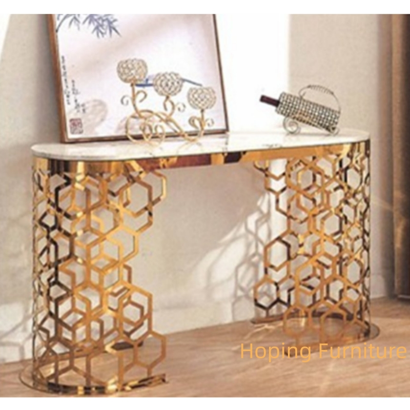Hotel Side Table Wedding Party Electroplating Gold Metal Round Glass Top Flower Stand Centerpiece