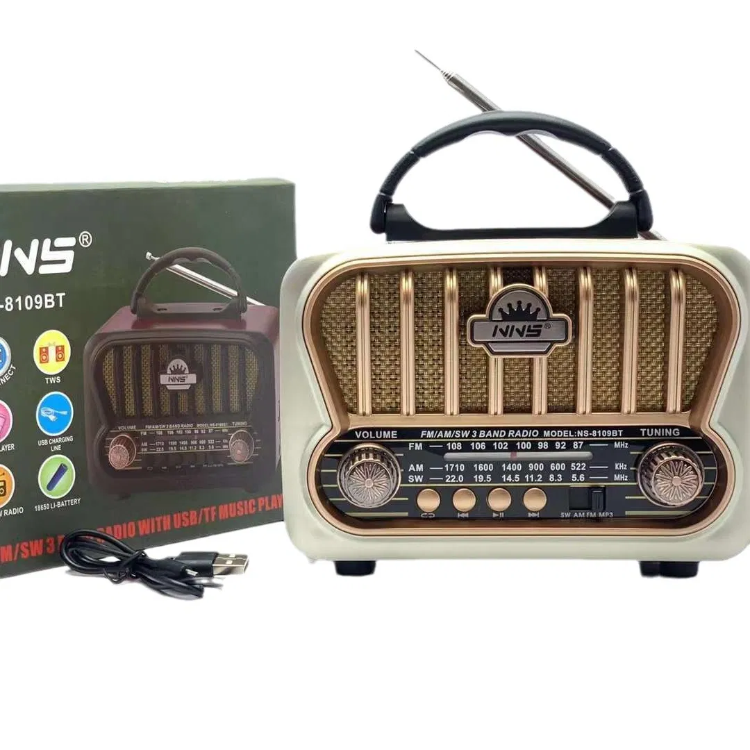 Ретро радио NS-8109BT с Bluetooth, деревянный корпус