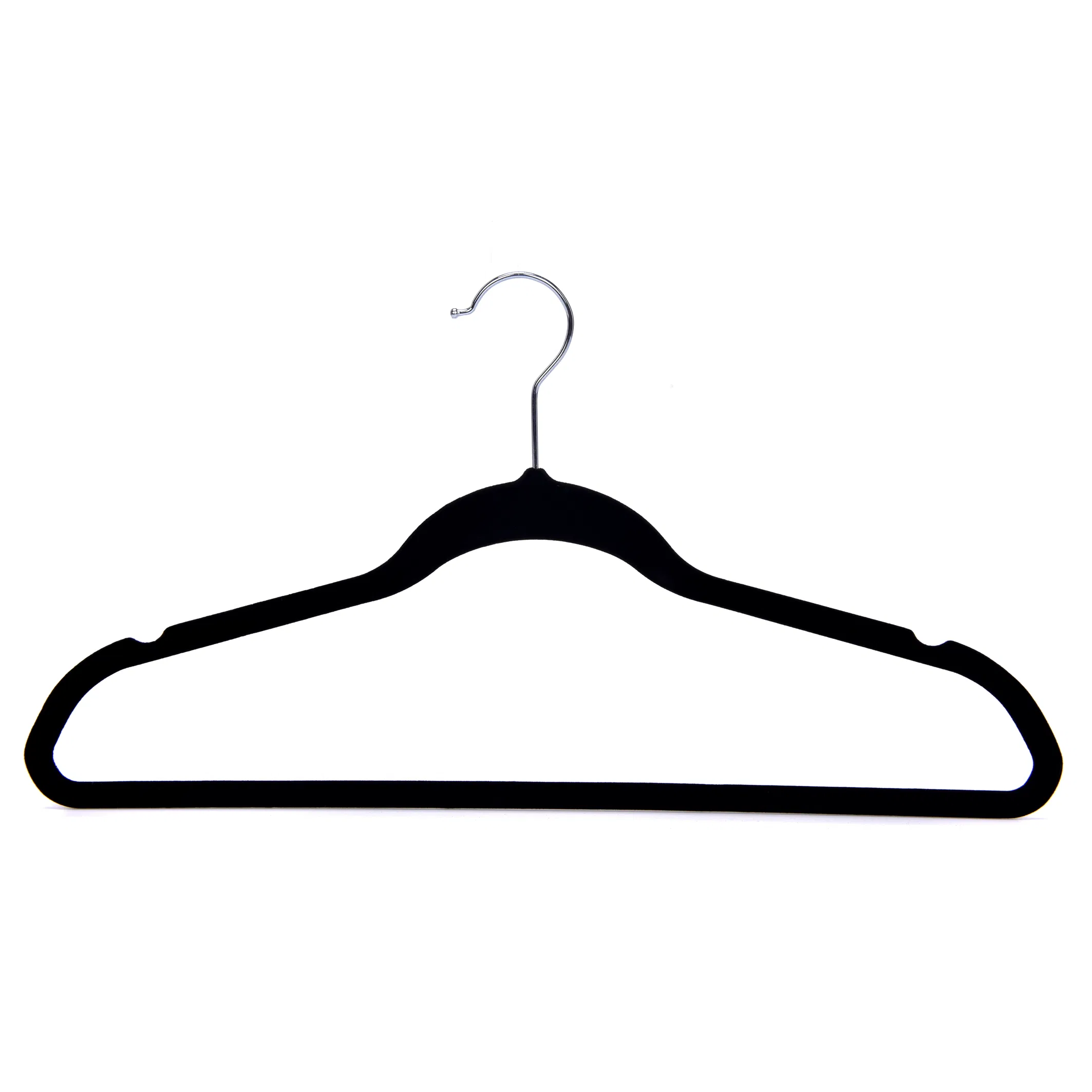 Amazon Basics Slim Velvet Non-Slip Suit Clothes Hangers Black/Silver - Pack of 50